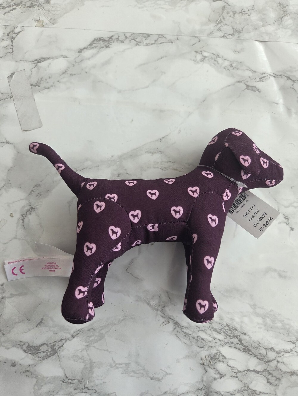 Victoria's Secret Pink Hearts Dog Plush Toy 2026 - Picture 3 of 7